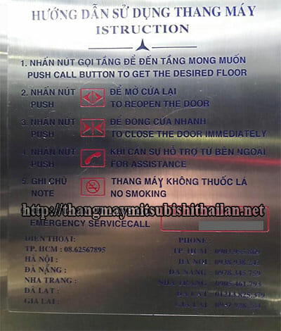 bảng hướng dẫn sử dụng đi thang máy